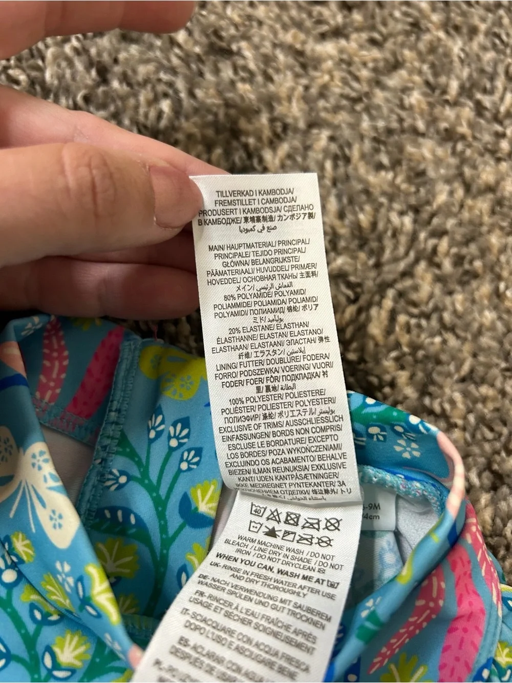 Mini Boden One Piece Rashgard Swimsuits bundle of 2, size 6/9 Month.